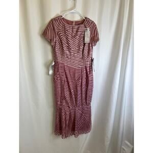 JS Collections Ombre Soutache Short Sleeve Cocktail Dress sz 12 MSRP $238